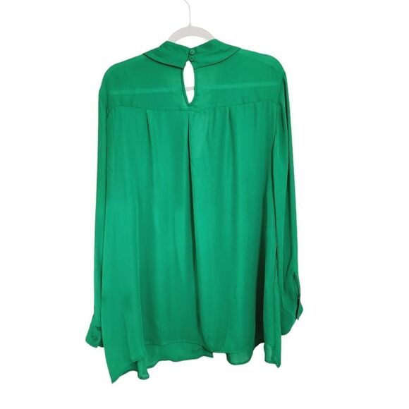 Worthington Kelly green thin lightweight long sleeve button up top 3X - Picture 2 of 4